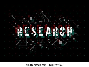Research. Conceptual Layout with HUD elements for print and web. Lettering with futuristic user interface elements.
