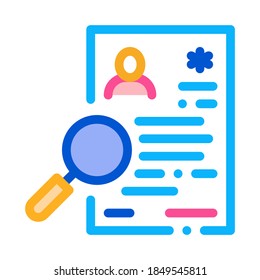 research cv icon vector. research cv sign. color symbol illustration