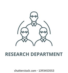Research department vector line icon, linear concept, outline sign, symbol