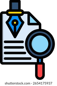 Ícone de design de pesquisa Ilustração de vetor de cor linear