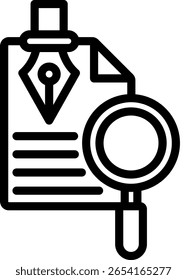 Ícone de design de pesquisa descreve a ilustração do vetor