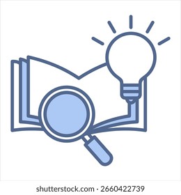 Pesquisa E Desenvolvimento Ilustração De Vetor De Ícone Azul