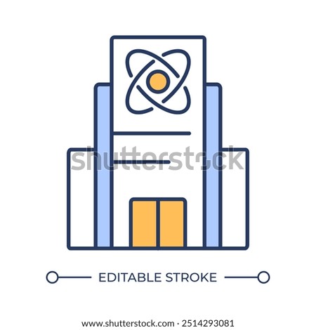 Research and development facility RGB color icon. Scientific institution. Museum science. Research laboratory. Isolated vector illustration. Simple filled line drawing. Editable stroke
