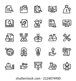 research and development icon set illustration vector graphic