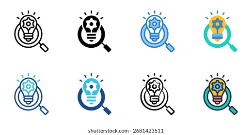 Research and development icon set multiple style collection 
