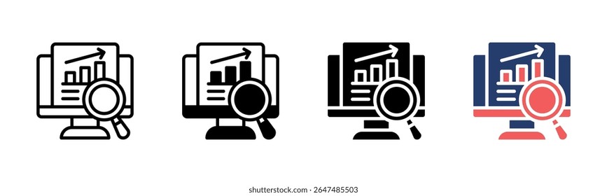 Pesquisa Desenvolvimento ícone folha coleção de vários estilos