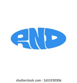 Icono De Investigación Y Desarrollo. RND en forma Oval.