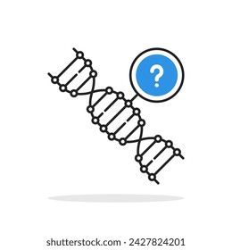 research and discovery in field of dna icon. concept of medical or biochemistry cell model for healthy life. linear trend graphic logotype design and abstract web element isolated on white background