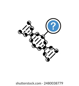 research and discovery in field of dna icon. concept of medical or biochemistry cell model for healthy life. linear trend graphic logotype design and abstract web