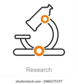 Concepto de icono de investigación y descubrimiento