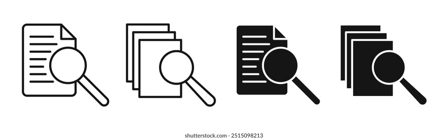Forschungsdokumentsymbol, Geschäftsanalysesymbol, Marketingbericht und Datenvorhersage, Vektorgrafik