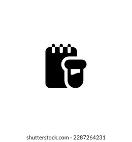 Research experiment notes document glyph style icon and illustration - vector