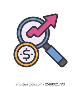research filled color icon. vector icon for your website, mobile, presentation, and logo design.