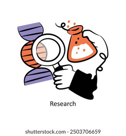 Research filled outline Style Design Vector Stock illustration. 
