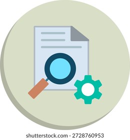 Icono de estilo de círculo plano de investigación