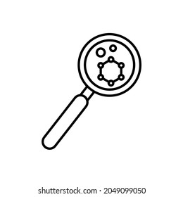 Icono plano de investigación. Pictograma de análisis para web. Icono de línea. Aislado sobre fondo blanco. Vector eps10