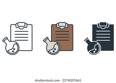 Research flat icons  symbol line elements for infographic web
