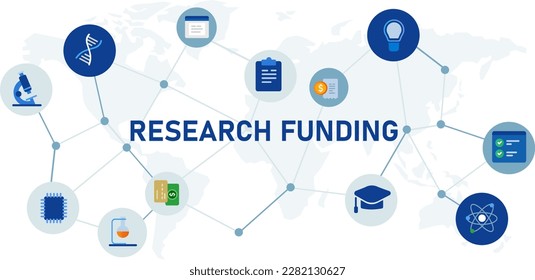 Research funding scholarship project financing icon concept illustration