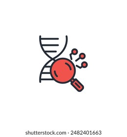 research genetics icon. vector.Editable stroke.linear style sign for use web design,logo.Symbol illustration.