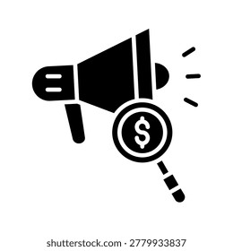Research Glyph Flat Vector Icon