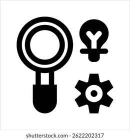 Research Glyph Icon. Simple Vector Illustration on White Background