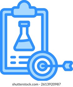 Research Goal Icon Blue Color Vector Illustration