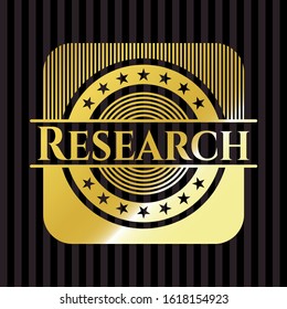 Research gold badge. Vector Illustration. Detailed.