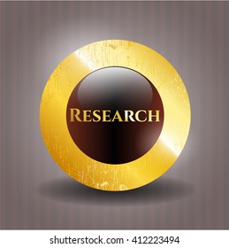 Research golden emblem or badge