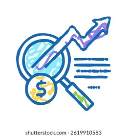research growing investment doodle icon sketch vector. research growing investment sign. isolated symbol illustration