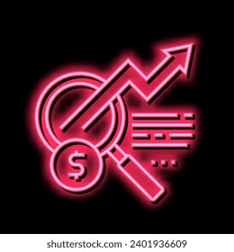 research growing investment neon light sign vector. research growing investment illustration