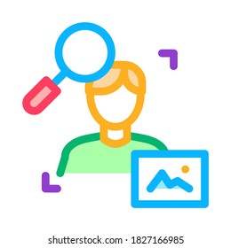 research human photo icon vector. research human photo sign. color symbol illustration