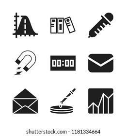 research icon. 9 research vector icons set. score, email and petri dish icons for web and design about research theme