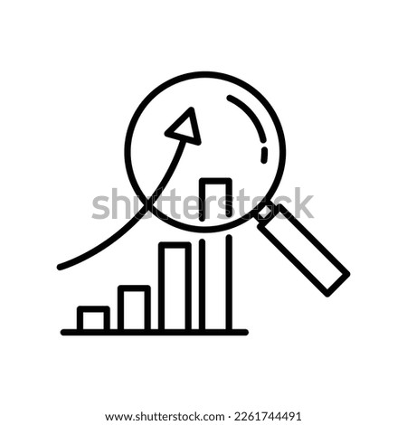 research icon, analyze business linear sign isolated on white background - vector illustration eps10