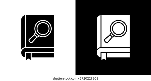 Research icon black and white filled.