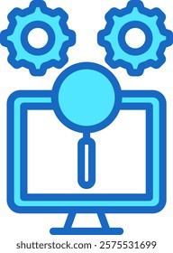 Research Icon Blue Color Vector Illustration