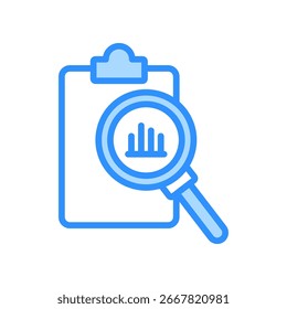 Research Icon Blue Color Vector Illustration