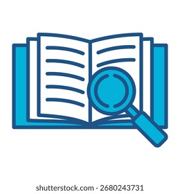 Icono De Investigación En Diseño Plano Monocromo Azul, Ilustración vectorial