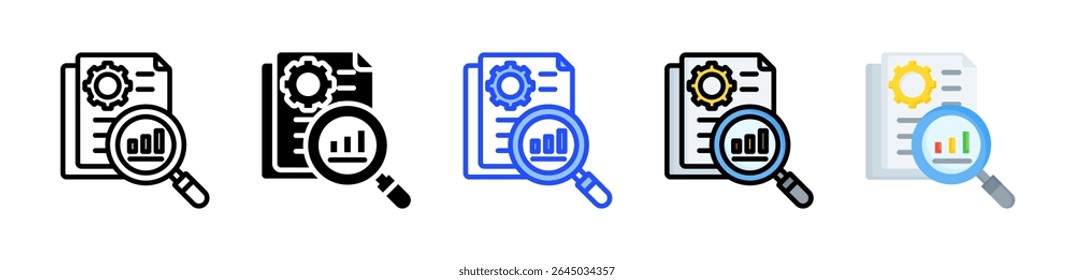 Colección de íconos de investigación con varios estilos
