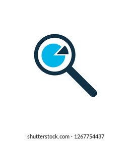 Research icon colored symbol. Premium quality isolated magnifier element in trendy style.