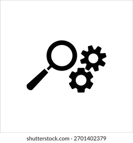 Icono de investigación. Concepto de análisis de negocio en estilo de esquema. Ilustración vectorial para logo, emblema y Diseño web.  Aislado sobre fondo blanco.
