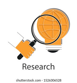 Research icon concept on white background. Expertise creative idea design. Flat vector illustration use for your presentation or project.
