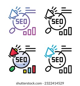 Research icon design in four variation color