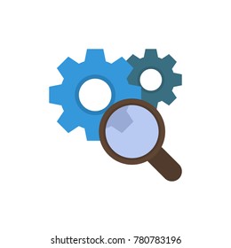 Research icon flat symbol. Isolated vector illustration of search sign concept for your web site mobile app logo UI design.
