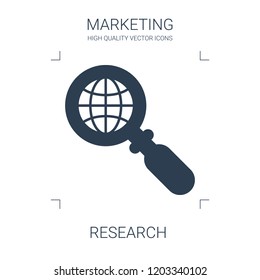research icon. high quality filled research icon on white background. from marketing collection flat trendy vector research symbol. use for web and mobile