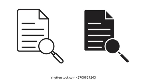 Línea de iconos de investigación. eps 10 Ilustración vectorial
