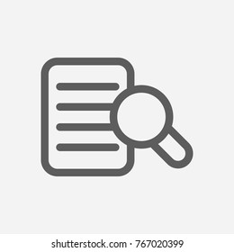 Research icon line symbol. Isolated vector illustration of file search sign research icon concept for your web site mobile app logo UI design.