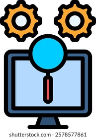 Research Icon Lineal Color Vector Illustration