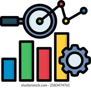 Research Icon Lineal Color Vector Illustration