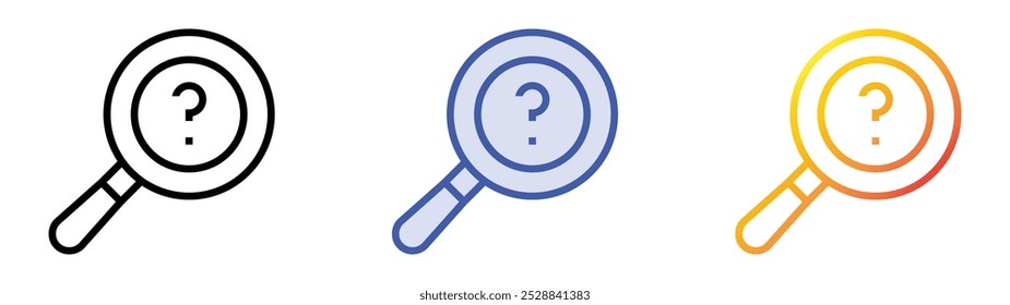 research icon. Linear, Blue Fill and Gradient Style Design Isolated On White Background
