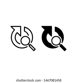 Research icon, with outline and glyph styles